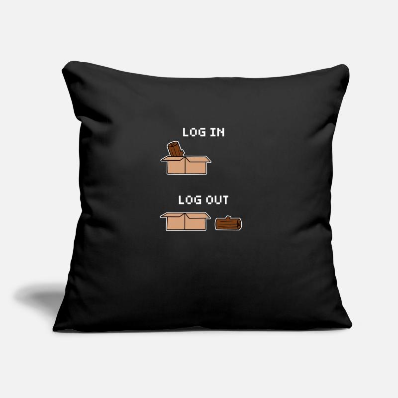Computer Science Computer Humor Funny Log In Log Out Sofa pillowcase 17,3'' x 17,3'' (45 x 45 cm)