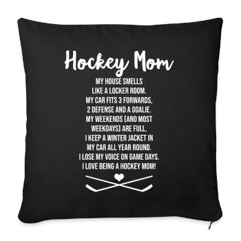 Hockey sur glace hockey sur glace rondelle - Housse de coussin décorative 45 x 45 cm - noir - Devant