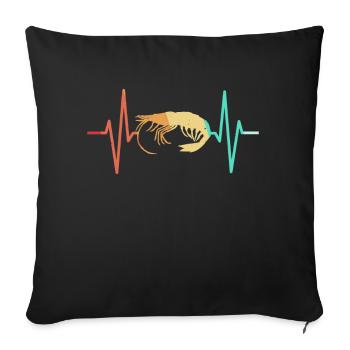 Crevette Crevette Crabe Poisson Drôle - Housse de coussin décorative 45 x 45 cm - noir - Devant