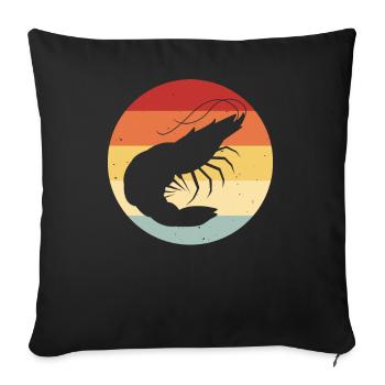 Crevette Crevette Crabe Poisson Drôle - Housse de coussin décorative 45 x 45 cm - noir - Devant