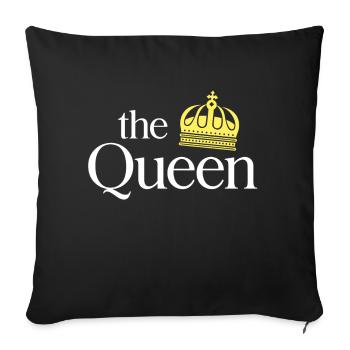 Partnerlook The King Queen Gift - Sofa pillowcase 17,3'' x 17,3'' (45 x 45 cm) - black - Front