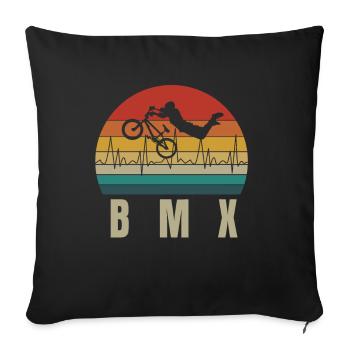 BMX Heartbeat - Sofa pillowcase 17,3'' x 17,3'' (45 x 45 cm) - black - Front