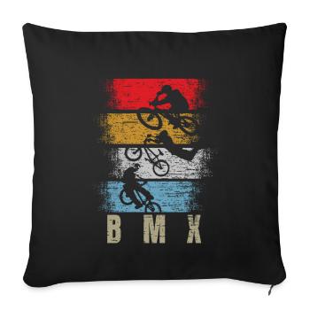 BMX Rad Fahrrad Retro Geschenk - Sofakissenbezug 45 x 45 cm - Schwarz - Vorne