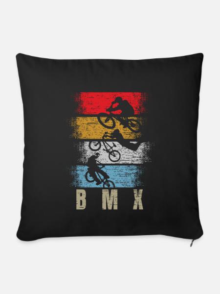 BMX Rad Fahrrad Retro Geschenk - Sofakissenbezug 45 x 45 cm - Schwarz