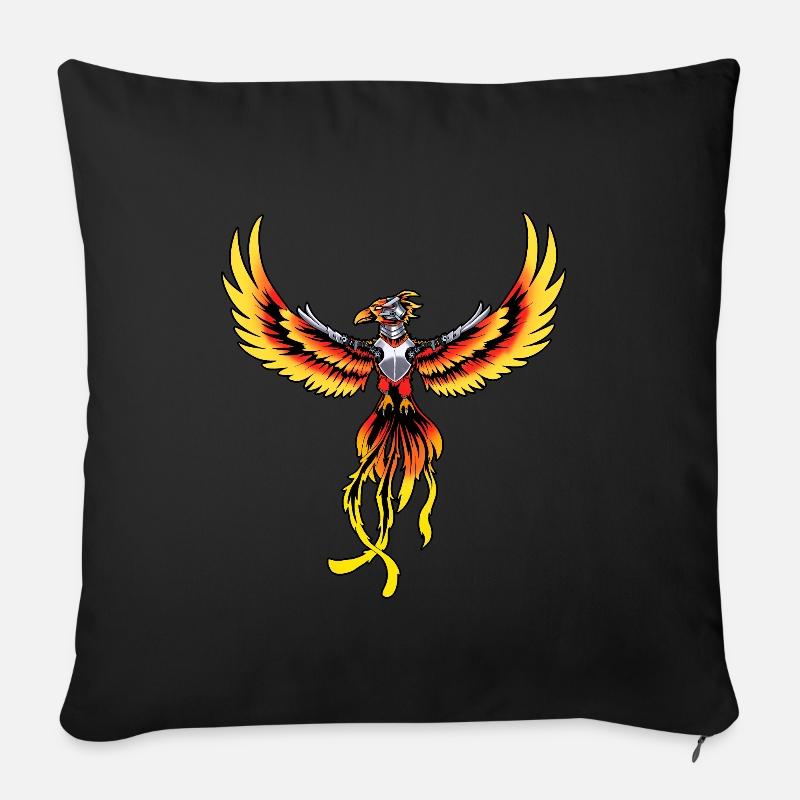 Phonix Vogel Fantasy Vögel - Sofakissenbezug 45 x 45 cm - Schwarz