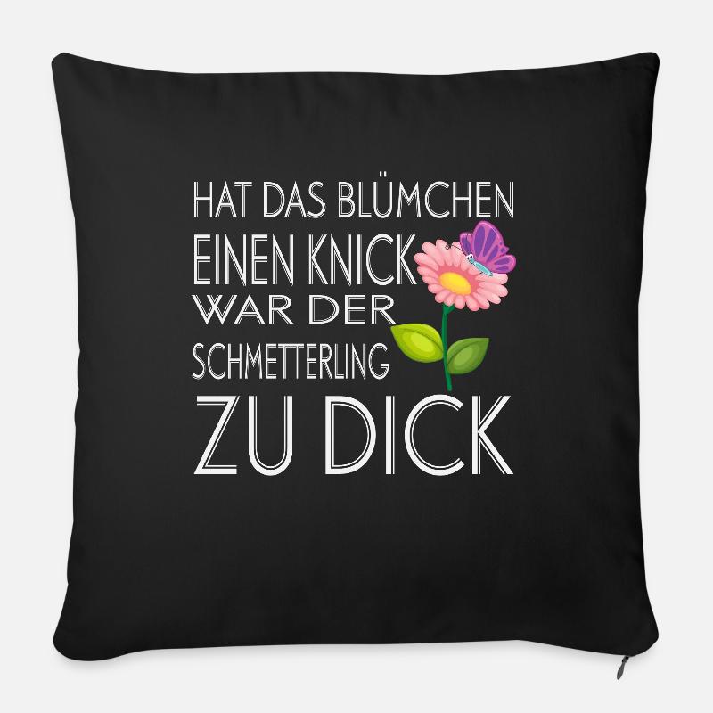 Hat Blümschen Einen Knick Schmetterling Zu Dick - Sofakissenbezug 45 x 45 cm - Schwarz