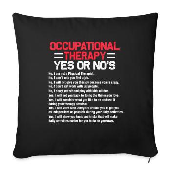 occupational therapist - Sofa pillowcase 17,3'' x 17,3'' (45 x 45 cm) - black - Front