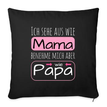 lustiger Spruch für Kinder Geschenk - Sofakissenbezug 45 x 45 cm - Schwarz - Vorne