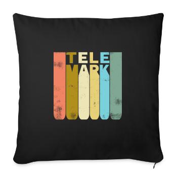 Telemark Ski Heel Free Retro Vintage Gift - Sofa pillowcase 17,3'' x 17,3'' (45 x 45 cm) - black - Front