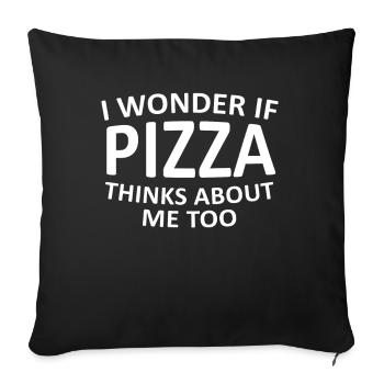 Pizza Pizzeria Dire Cadeau - Housse de coussin décorative 45 x 45 cm - noir - Devant