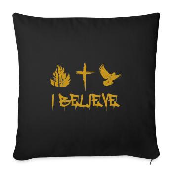I Believe Jesus - Faith - Sofa pillowcase 17,3'' x 17,3'' (45 x 45 cm) - black - Front