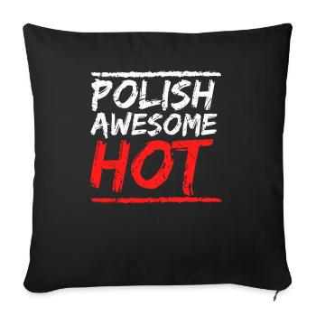 Polska Polish Super tenue polonaise chaude - Housse de coussin décorative 45 x 45 cm - noir - Devant