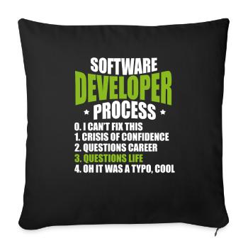développeur de logiciels - Housse de coussin décorative 45 x 45 cm - noir - Devant