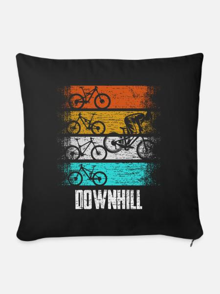 Downhill Radsport Retro - Sofakissenbezug 45 x 45 cm - Schwarz