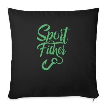 Pêcheurs pêcheurs pêche sportive pêche pêcheurs sportifs - Housse de coussin décorative 45 x 45 cm - noir - Devant