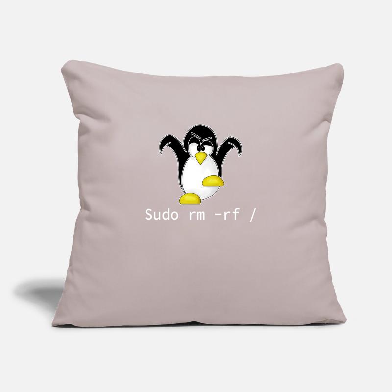 Tux Linux Pinguin Sudo Rm Rf | Computerfreak Hacke Sofakissenbezug 45 x 45 cm