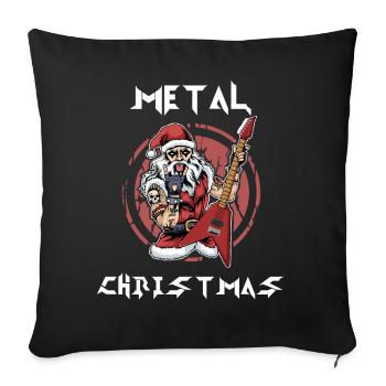 Heavy Metal Christmas Santa Claus Rock Musique - Housse de coussin décorative 45 x 45 cm - noir - Devant