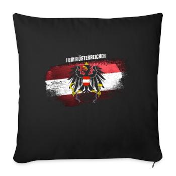 Österreich | Flagge & Staatswappen, Bundesadler - Sofakissenbezug 45 x 45 cm - Schwarz - Vorne