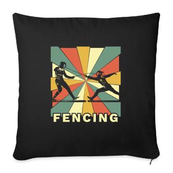 Florett Fechten Retro Vintage Geschenk - Sofakissenbezug 45 x 45 cm - Schwarz - Vorne