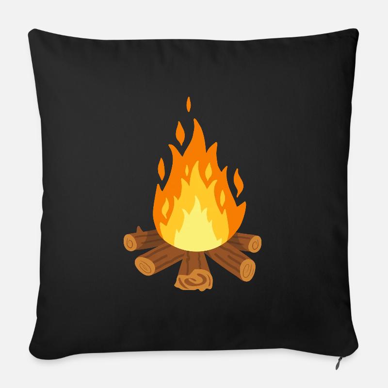 Lagerfeuer - Sofakissenbezug 45 x 45 cm - Schwarz
