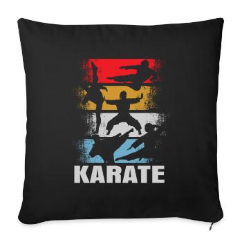 Karaté rétro - Housse de coussin décorative 45 x 45 cm - noir - Devant