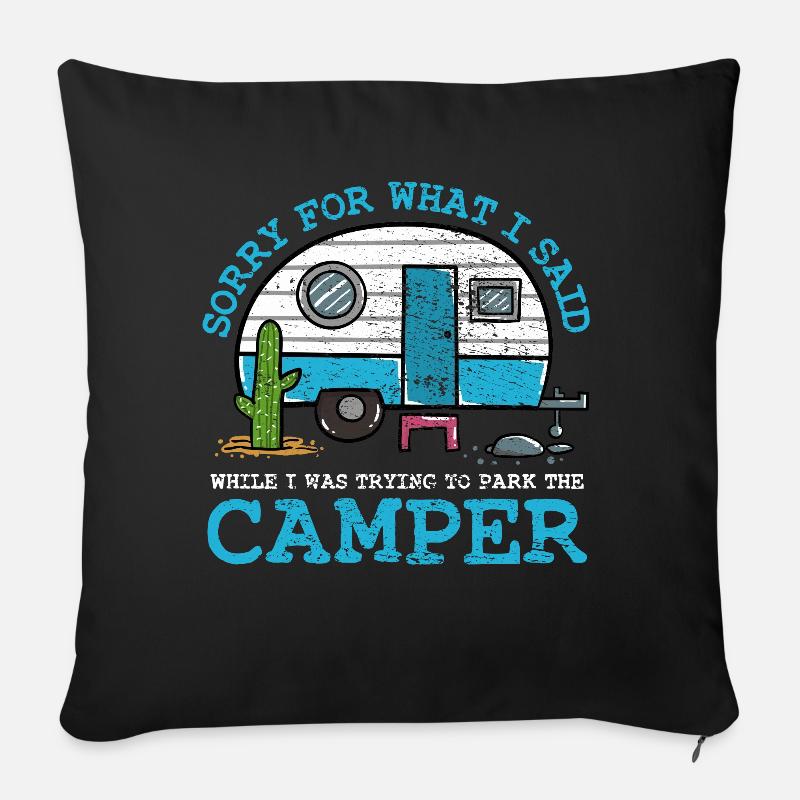 Camping - Sofakissenbezug 45 x 45 cm - Schwarz