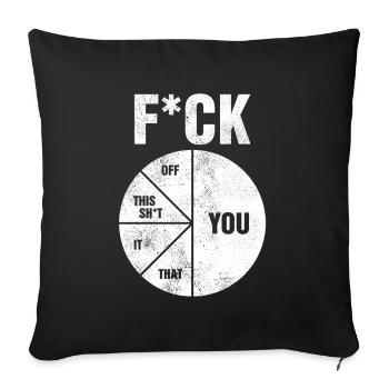 Fuck Off, It, This Shit, That, You I Circle Design - Sofa pillowcase 17,3'' x 17,3'' (45 x 45 cm) - black - Front