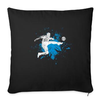 footballer - Sofa pillowcase 17,3'' x 17,3'' (45 x 45 cm) - black - Front