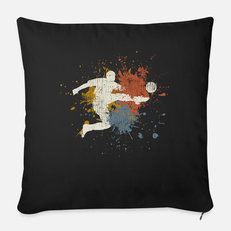 Fußball retro - Sofakissenbezug 45 x 45 cm - Schwarz
