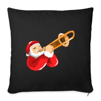 Trombone Santa Claus - Sofa pillowcase 17,3'' x 17,3'' (45 x 45 cm) - black - Front