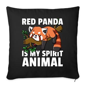 Roter Panda Pandabär Lustiger Süßer Rot - Sofakissenbezug 45 x 45 cm - Schwarz - Vorne