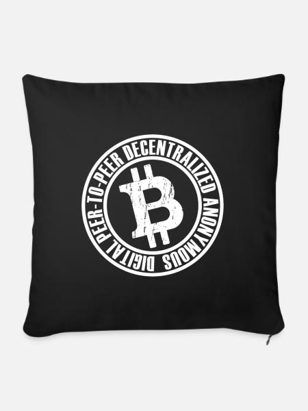 Bitcoin - Sofakissenbezug 45 x 45 cm - Schwarz