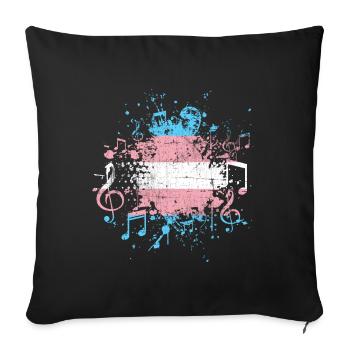 Transgender Musik - Sofakissenbezug 45 x 45 cm - Schwarz - Vorne