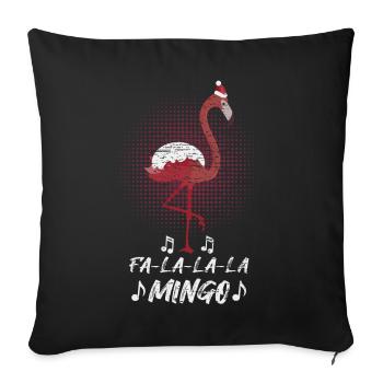 Christmas Flamingo Christmas party - Sofa pillowcase 17,3'' x 17,3'' (45 x 45 cm) - black - Front