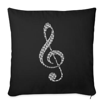 Clef - Sofa pillowcase 17,3'' x 17,3'' (45 x 45 cm) - black - Front