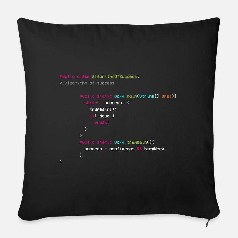 Algorithm Of Success - Coder - Informatiker - Sofakissenbezug 45 x 45 cm - Schwarz
