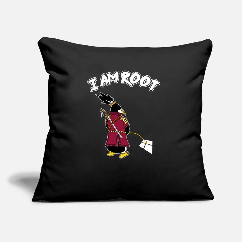 Linux Pinguin I Am Root Geeks Nerd Computer Ninja Sofakissenbezug 45 x 45 cm
