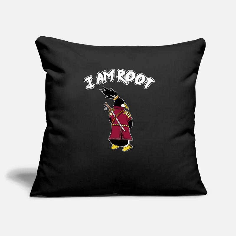 Linux Pingouin I Am Root Geeks Geeks Nerd Computer Ninja Housse de coussin décorative 45 x 45 cm