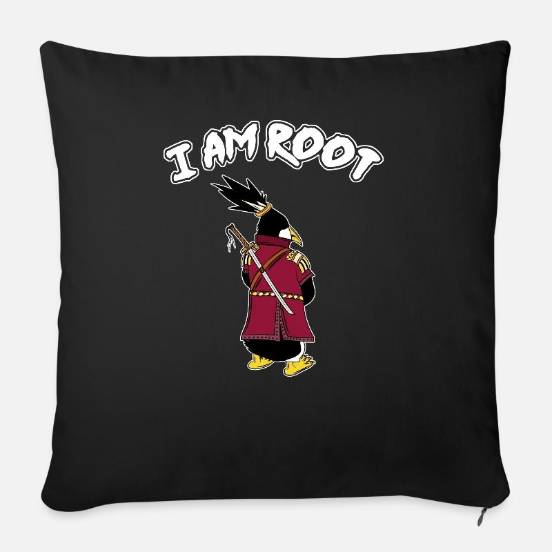 Linux Pinguin I Am Root Geeks Nerd Computer Ninja - Sofakissenbezug 45 x 45 cm - Schwarz
