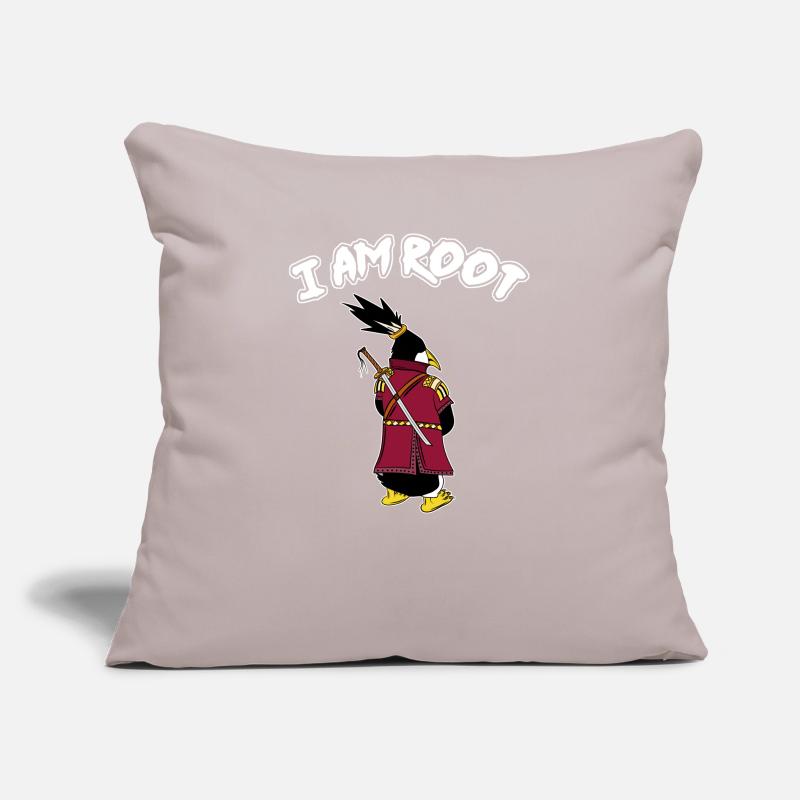Linux Penguin I Am Root Geeks Nerd Computer Ninja Sofa pillowcase 17,3'' x 17,3'' (45 x 45 cm)