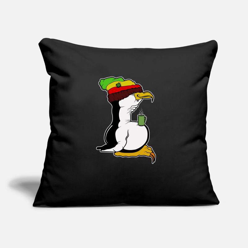 Tux Linux Pinguin Kaffeepause Computerfreak Rasta Sofakissenbezug 45 x 45 cm