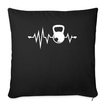 Kettlebell Love No. 4 - Sofakissenbezug 45 x 45 cm - Schwarz - Vorne