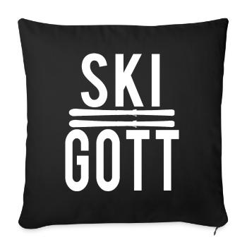 Ski Gott Spitzen Skifahrer Profi Skilehrer Angeber - Sofakissenbezug 45 x 45 cm - Schwarz - Vorne