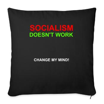 Anti socialism capitalism does not work - Sofa pillowcase 17,3'' x 17,3'' (45 x 45 cm) - black - Front