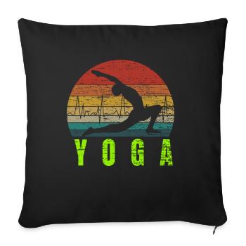 Yoga Puls Spiritualität Wellness - Sofakissenbezug 45 x 45 cm - Schwarz - Vorne