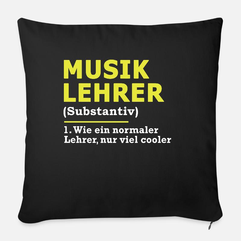 Musik Lehrer Musiklehrer Geschenk - Sofakissenbezug 45 x 45 cm - Schwarz