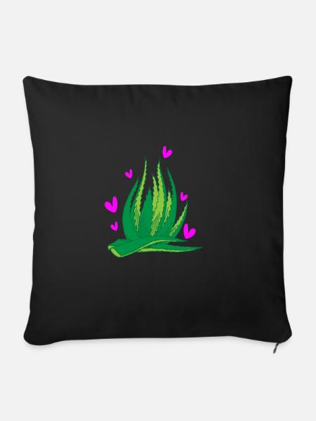 ALOE Vera - Sofakissenbezug 45 x 45 cm - Schwarz