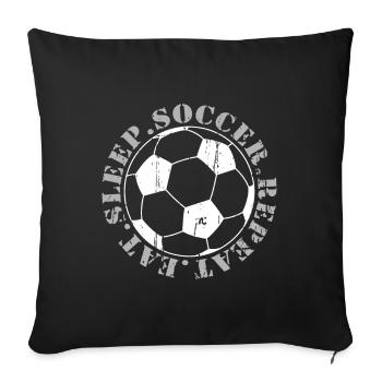 Soccer - Soccer - Sofa pillowcase 17,3'' x 17,3'' (45 x 45 cm) - black - Front