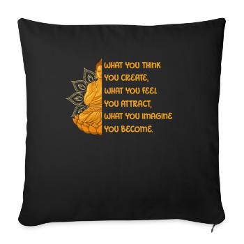 Bouddha - Housse de coussin décorative 45 x 45 cm - noir - Devant