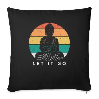 Buddha Meditation Buddhism Yoga Gift - Sofa pillowcase 17,3'' x 17,3'' (45 x 45 cm) - black - Front
